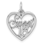 14k White Gold SWEET Heart Charm