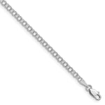 14k White Gold Solid Double Link Charm Bracelet