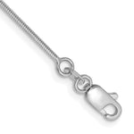 14K White Gold Octagonal Snake with Lobster Clasp Anklet