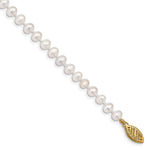 14k 4- White Near-Round Freshwater Cultured Pearl Bracelet