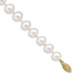14k 9- White Near-Round Freshwater Cultured Pearl Bracelet