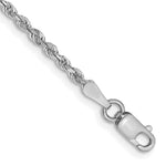 14K White Gold 10 Inch Diamond-cut Quadruple Rope Lobster Clasp Chain