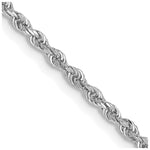 14K White Gold 30 Inch Diamond-cut Quadruple Rope Lobster Clasp Chain