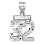 14kw Small Brushed Diamond-cut Number 32 Charm