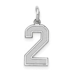 14kw Small Satin Number 2 Charm