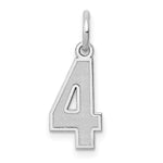 14kw Small Satin Number 4 Charm