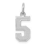 14kw Small Satin Number 5 Charm