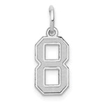 14kw Small Satin Number 8 Charm