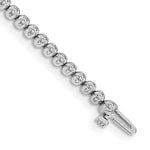14k White Gold Complete 1 carat Round A Diamond 4-prong Tennis Bracelet