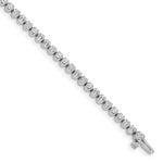 14k White Gold Complete 2.09 carat Round AAA Diamond 4-prong Tennis Bracelet