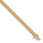 14k Complete 1.4 carat Round AA Diamond Fancy Spiral Tennis Bracelet