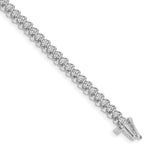 14k White Gold Complete 1.4 carat Round A Diamond Fancy Spiral Tennis Bracelet