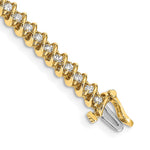 14k Complete 1.95 carat Round AAA Diamond Fancy Spiral Tennis Bracelet