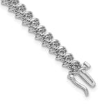14k White Gold Holds 1.95 carat 50- Round Diamond Fancy Spiral Tennis Bracelet Mounting