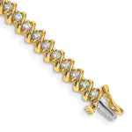 14k Complete 2.25 carat Round AA Diamond Fancy Spiral Tennis Bracelet