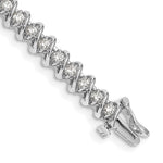 14k White Gold Complete 2.25 carat Round AAA Diamond Fancy Spiral Tennis Bracelet