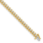 14k Complete 3.31 carat Round VS Diamond Fancy Spiral Tennis Bracelet