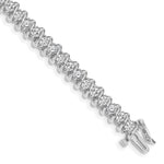 14k White Gold Complete 3.72 carat Round VS Diamond Fancy Spiral Tennis Bracelet