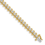 14k Complete 5 carat Round AAA Diamond Fancy Spiral Tennis Bracelet