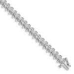 14k White Gold Complete 5 carat Round A Diamond Fancy Spiral Tennis Bracelet