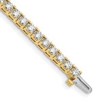 14k Complete 6.6 carat Round AA Diamond 4-prong Tennis Bracelet