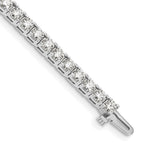 14k White Gold Complete 6.6 carat Round AA Diamond 4-prong Tennis Bracelet