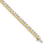 14k Complete 7.5 carat Round A Diamond 4-prong Tennis Bracelet