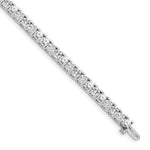 14k White Gold Complete 7.5 carat Round AA Diamond 4-prong Tennis Bracelet