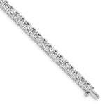 14k White Gold Complete 17 carat Round AAA Diamond 4-prong Tennis Bracelet