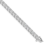 14k White Gold Complete 5.1 carat Round A Diamond 4-prong Tennis Bracelet