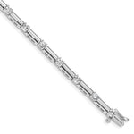 14k White Gold Complete 2.8 carat Round A Diamond Bar Link Tennis Bracelet