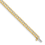 14k Complete 3.5 carat Round A Diamond Half-Bezel Tennis Bracelet
