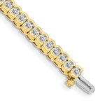 14k Complete 5.5 carat Round A Diamond Half-Bezel Tennis Bracelet