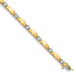 14k Two-tone A Diamond Tennis Bracelet
