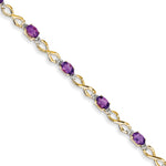 14k Amethyst/Diamond Bracelet