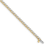 14k Complete 2.4 carat Round AAA Diamond 3-prong Tennis Bracelet