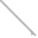 14k White Gold Complete 2.4 carat Round A Diamond 3-prong Tennis Bracelet
