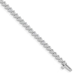 14k White Gold Complete 4.3 carat Round AA Diamond 3-prong Tennis Bracelet