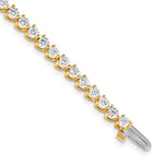 14k Complete 4.73 carat Round A Diamond 3-prong Tennis Bracelet