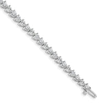 14k White Gold Complete 6.15 carat Round VS Diamond 3-prong Tennis Bracelet
