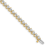 14k Complete 8.5 carat Round AAA Diamond 3-prong Tennis Bracelet
