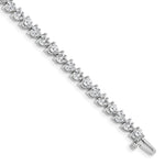 14k White Gold Complete 8.5 carat Round VS Diamond 3-prong Tennis Bracelet