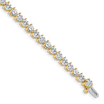 14k Complete 10.2 carat Round VS Diamond 3-prong Tennis Bracelet