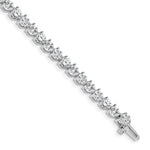 14k White Gold Complete 10.2 carat Round AA Diamond 3-prong Tennis Bracelet