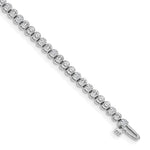 14k White Gold Complete 2.13 carat Round AAA Diamond 2-prong Tennis Bracelet