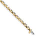 14k Complete 3.06 carat Round AAA Diamond 2-prong Tennis Bracelet