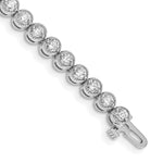 14k White Gold Complete 5 carat Round AAA Diamond 2-prong Tennis Bracelet