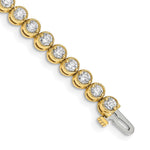 14k Complete 5 carat Round AA Diamond 2-prong Tennis Bracelet