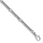 14k White Gold Complete 1 carat Round A Diamond Bezel Curb Link Bracelet