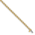 14k Complete 2 carat Round AAA Diamond Swirled 2-prong Tennis Bracelet